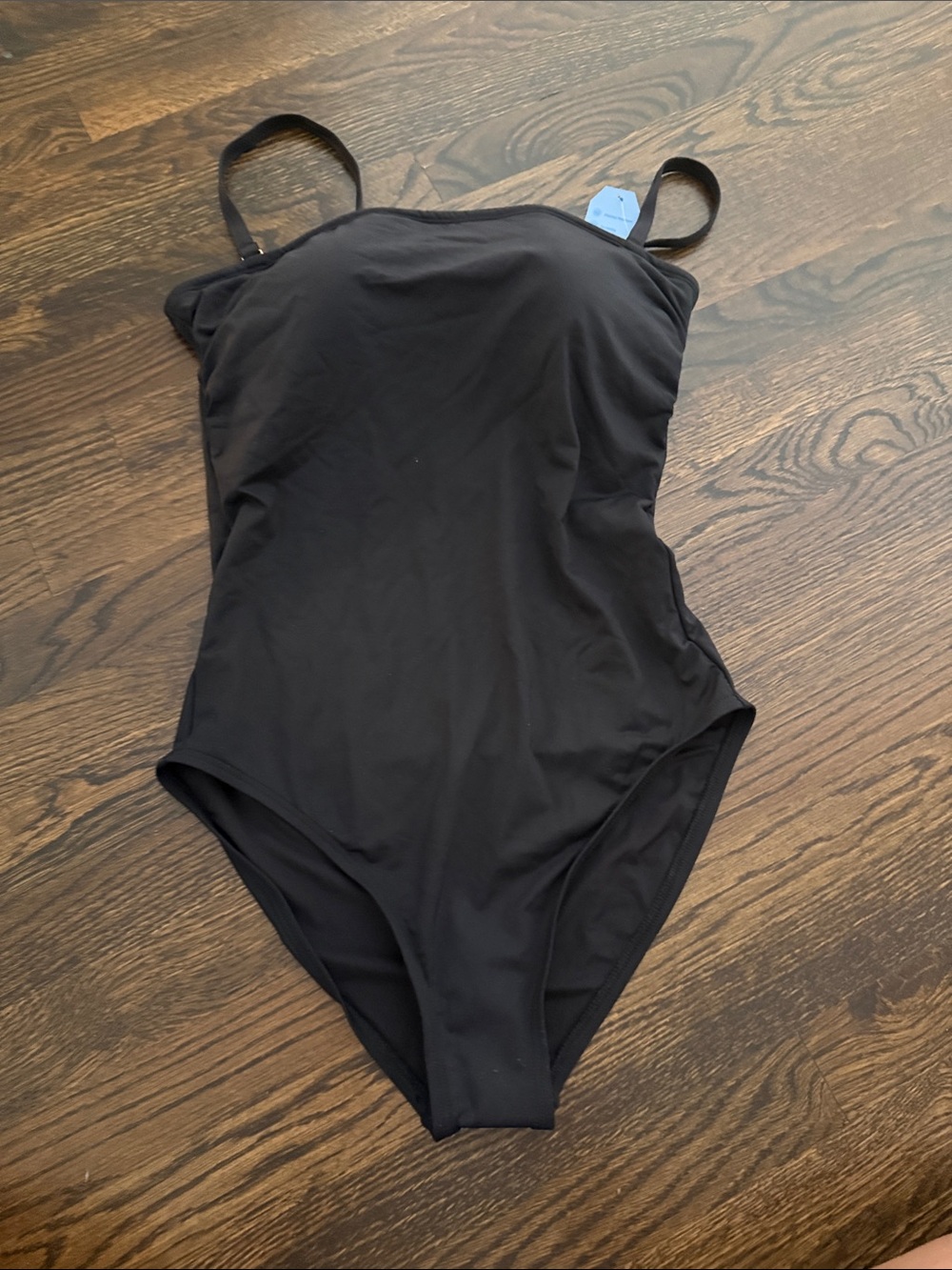 12L Lands' End Black One-Piece Swimsuit